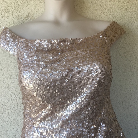 Dressy collection sequin Rose gold dress size 14 - Picture 7 of 16
